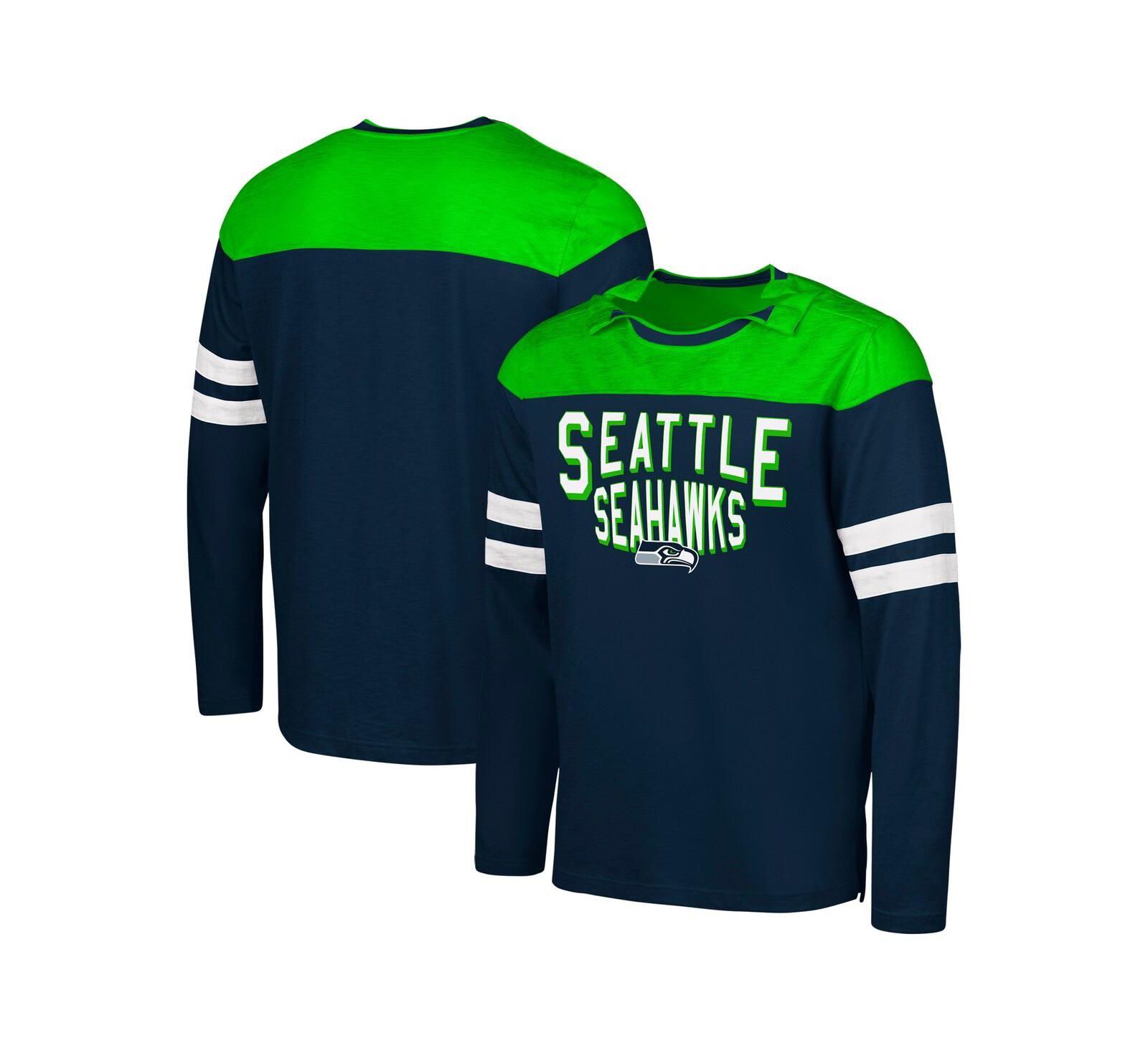 Мужская футболка G-III Sports by Carl Banks Seattle Seahawks Adaptive Hail Mary Long Sleeve