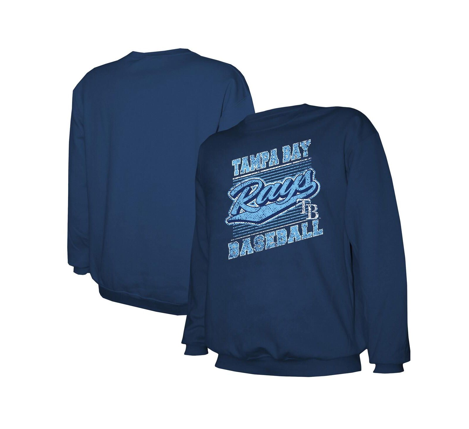Мужской свитшот Stitches Navy Tampa Bay Rays Lightweight Crew