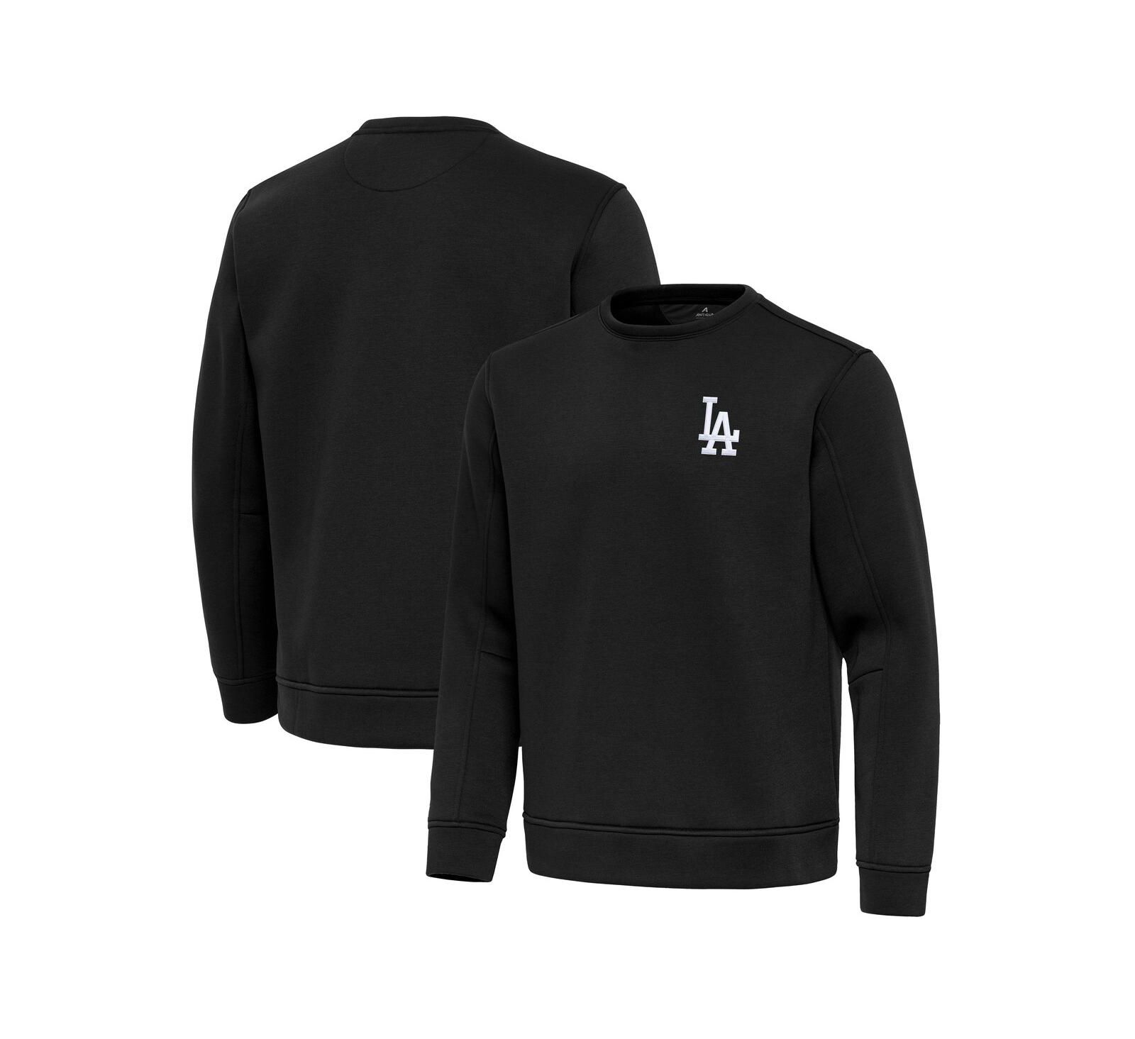 Antigua Men's Black Los Angeles Dodgers Relevant Lightweight Pullover Sweatshirt