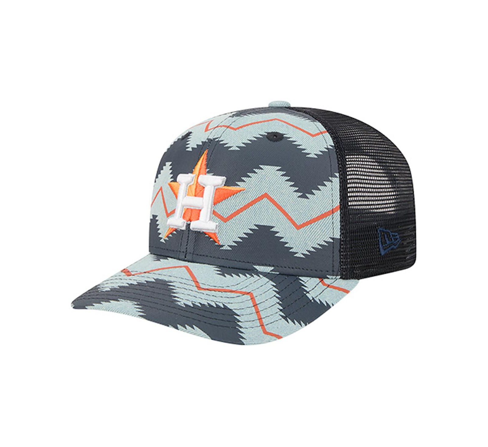 Мужская джинсовая кепка New Era Houston Astros Aztec Denim 9SEVENTY, регулируемая