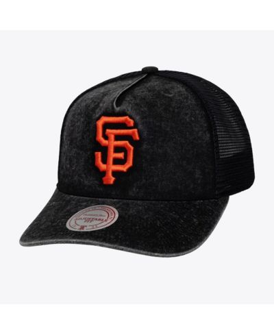 Mitchell & Ness Мужская и Женская черная кепка San Francisco Giants Gameday Adjustable Trucker Hat