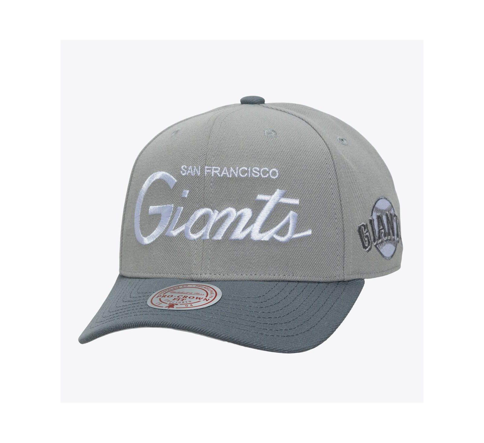 Мужская регулируемая кепка Mitchell & Ness Gray San Francisco Giants Thunderstorm Head Coach Pro-Crown