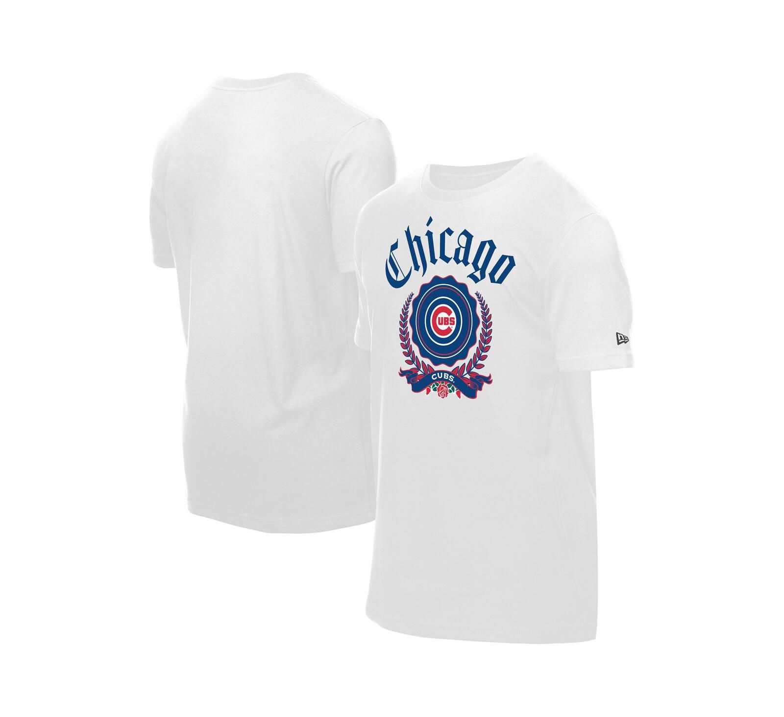 New Era Men's White Chicago Cubs Fleur Domestic T-Shirt