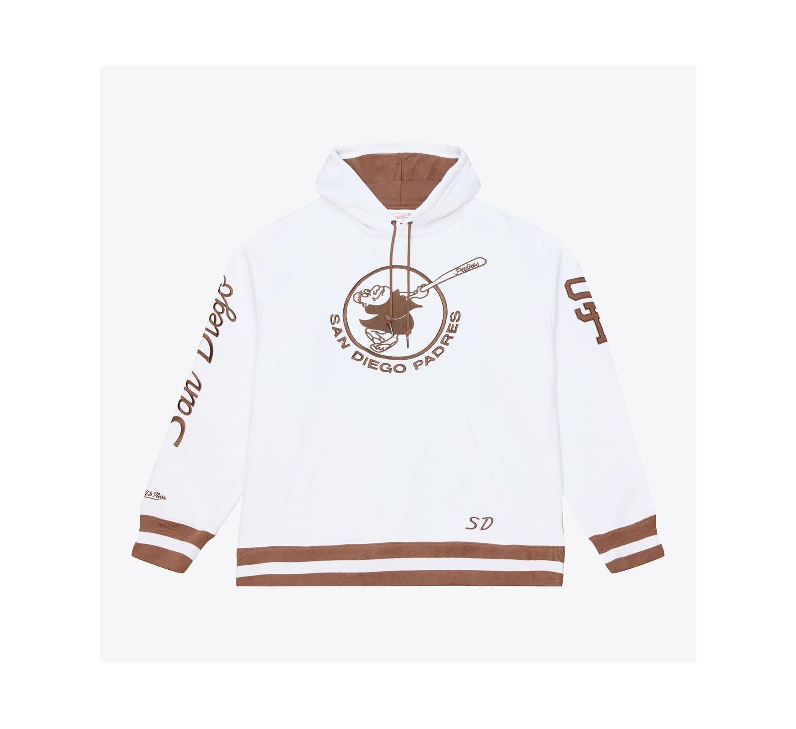 Mitchell & Ness Мужской White San Diego Padres Cooperstown Collection Fleece Hoodie