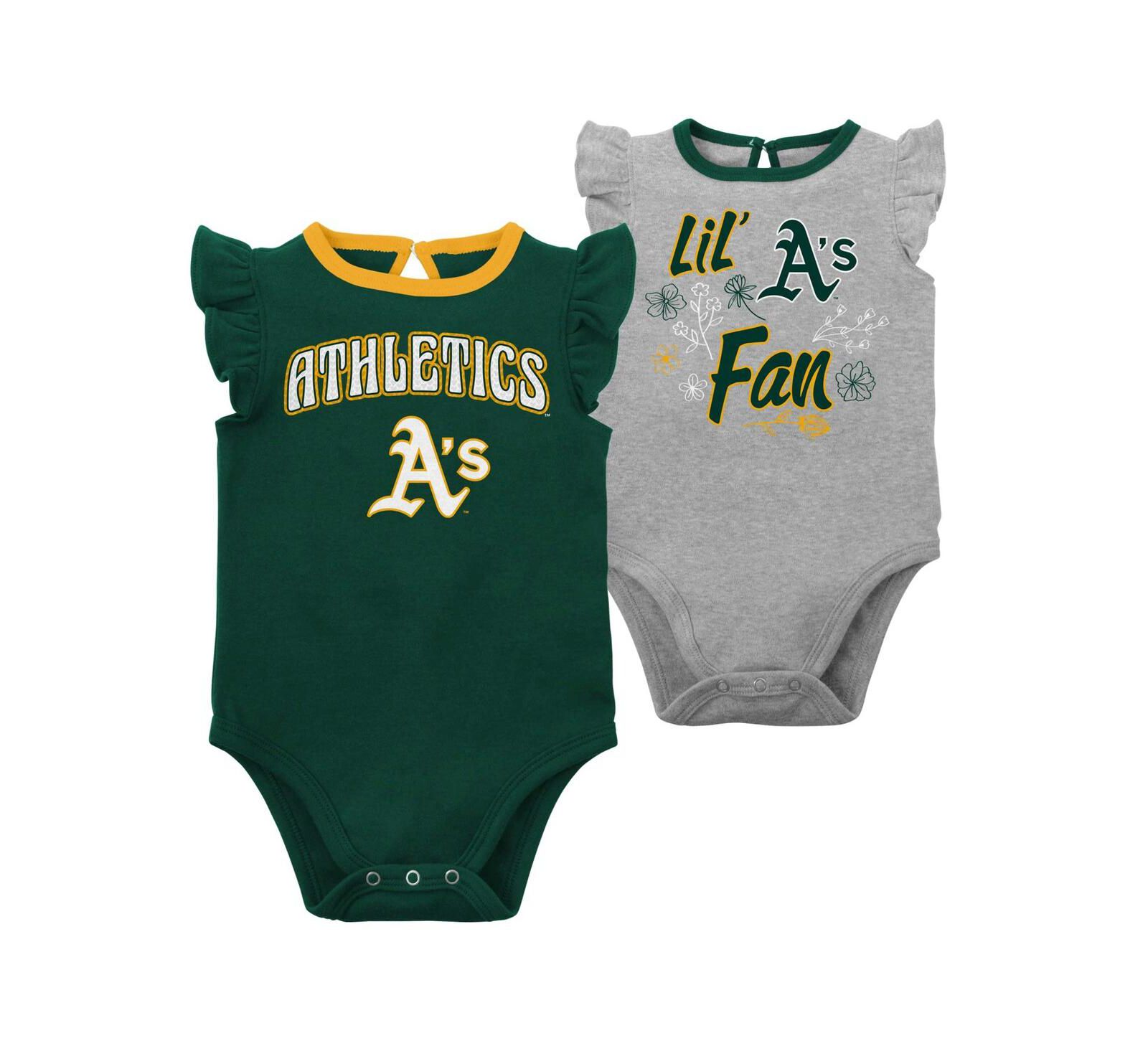 Outerstuff Детский набор из 2-х боди Athletics Green/Heather Gray