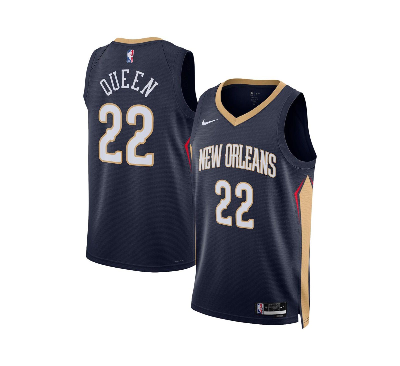 Nike Men's and Women's Derik Queen Navy New Orleans Pelicans Swingman Icon Edition Jersey