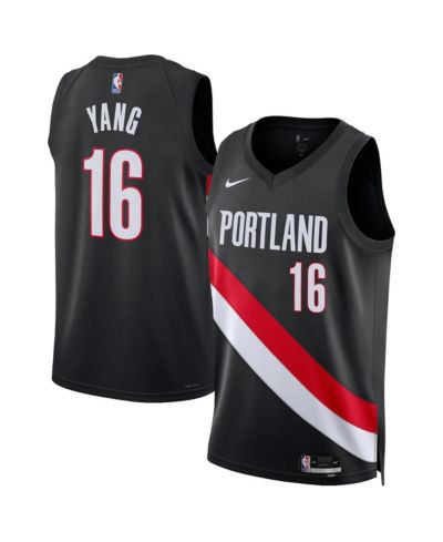 Джерси Nike Yang Hansen Black Portland Trail Blazers Swingman Icon Edition для мужчин и женщин