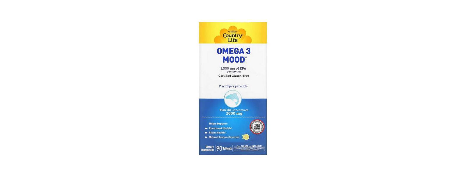 Добавка Country Life Omega 3 Mood, 90 Softgels