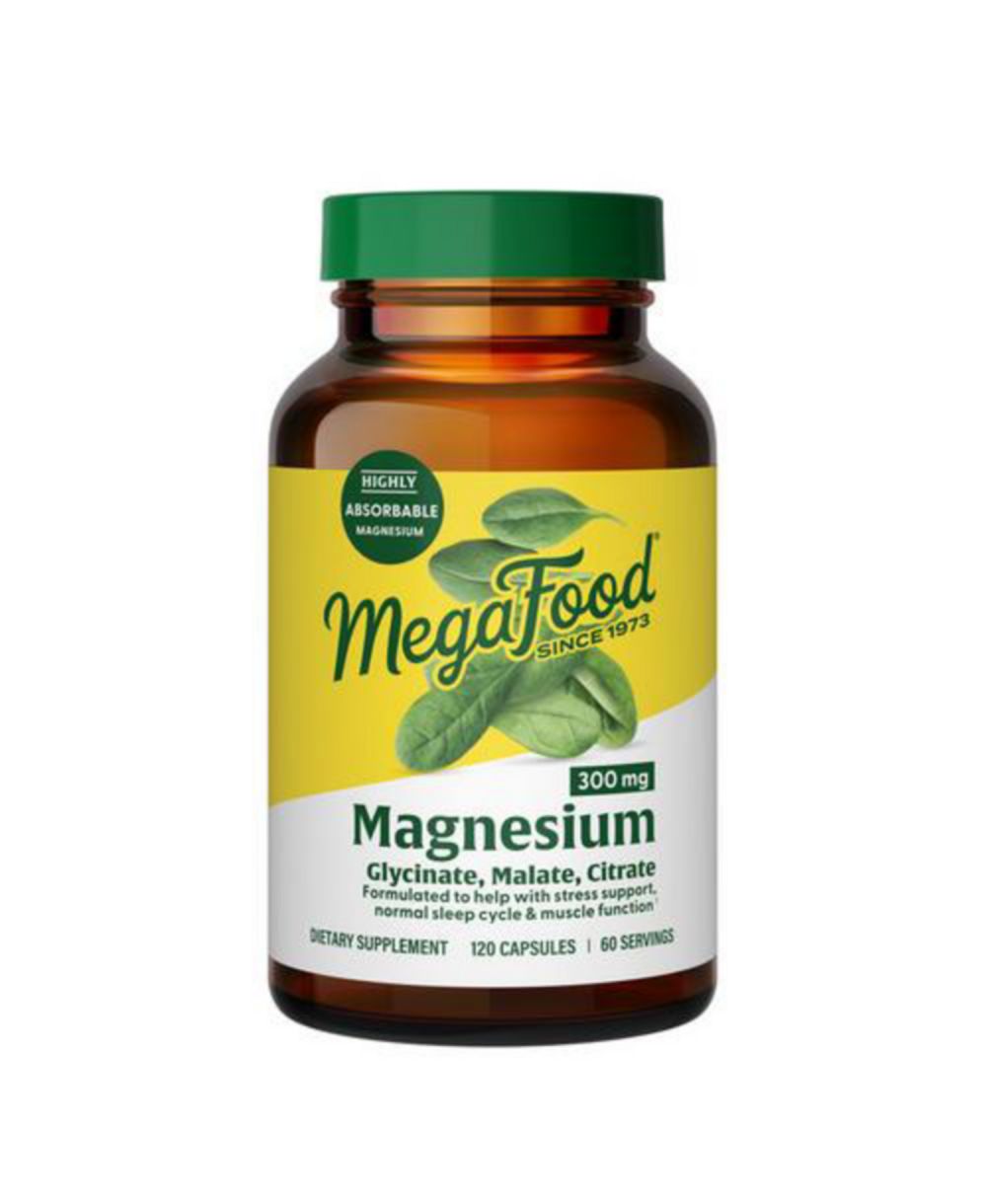 MegaFood магний 300 мг, глицинат, цитрат и малат, для сердца и нервов, 120 капсул