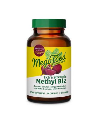 MegaFood Extra Strength Methyl B12 Vitamin, Cellular Energy Support, 90 Capsules