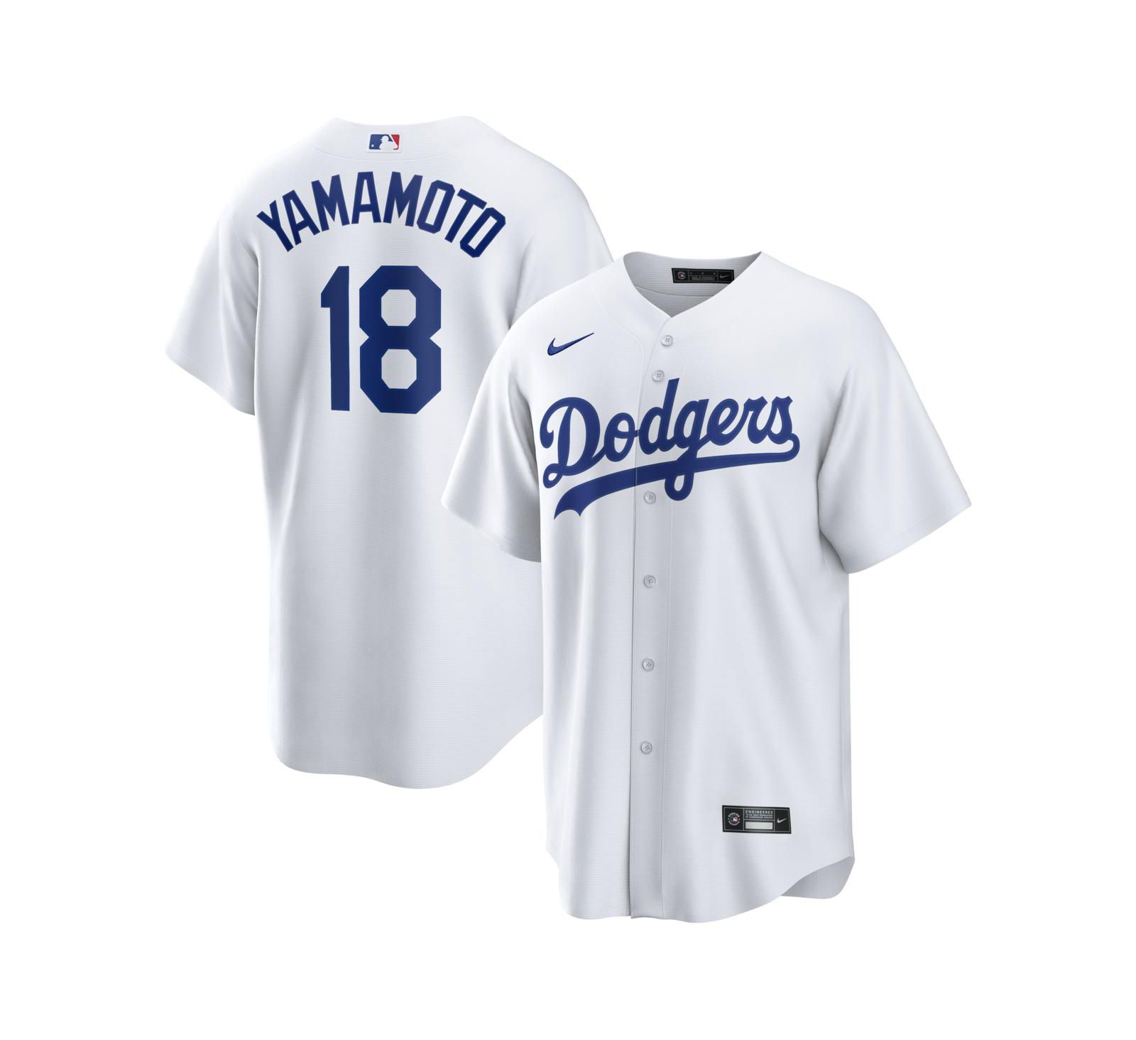 Nike Мужской Yoshinobu Yamamoto White Los Angeles Dodgers Home Replica Jersey