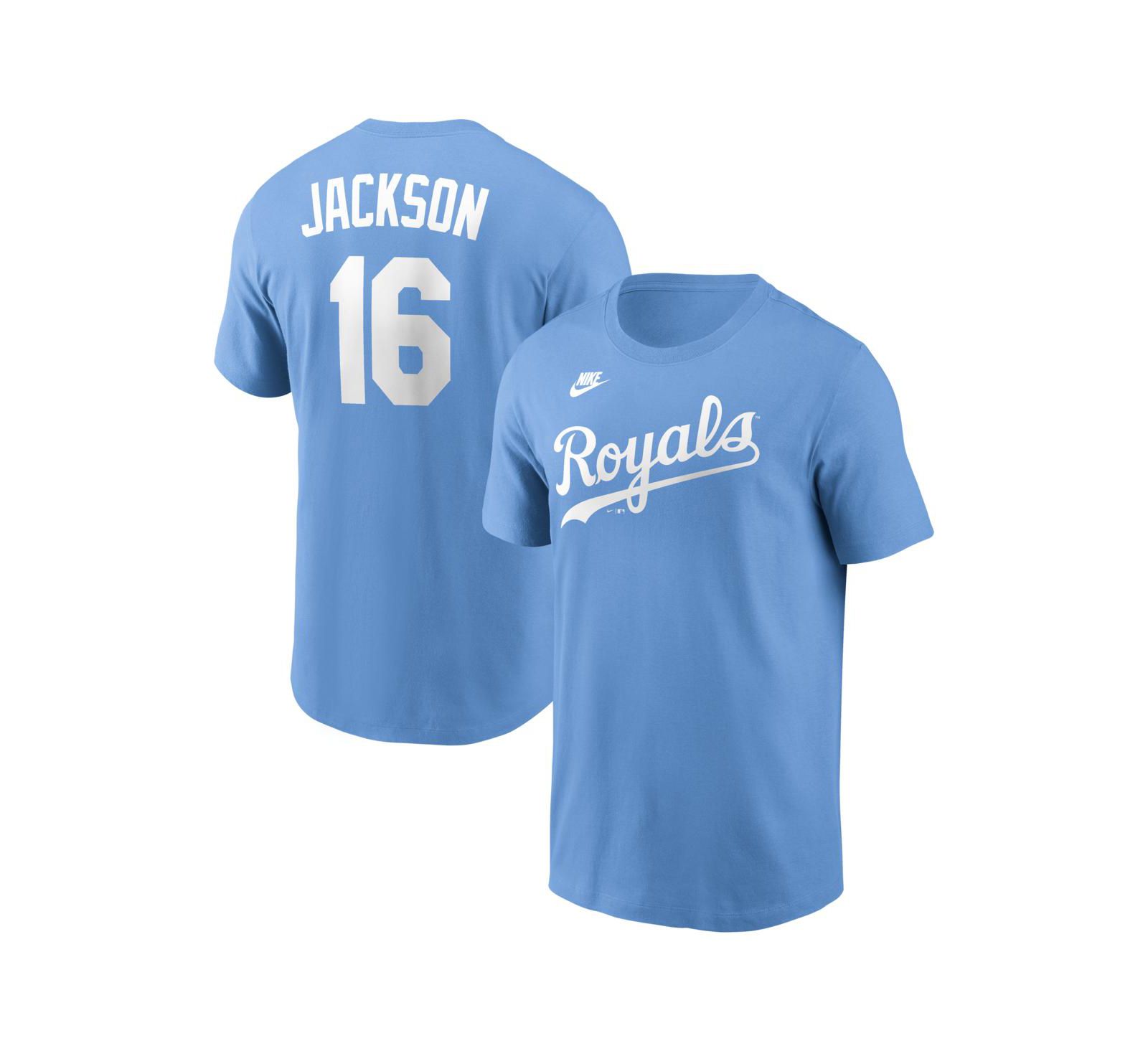 Мужская футболка Nike Bo Jackson Light Blue Kansas City Royals Cooperstown Collection Name & Number