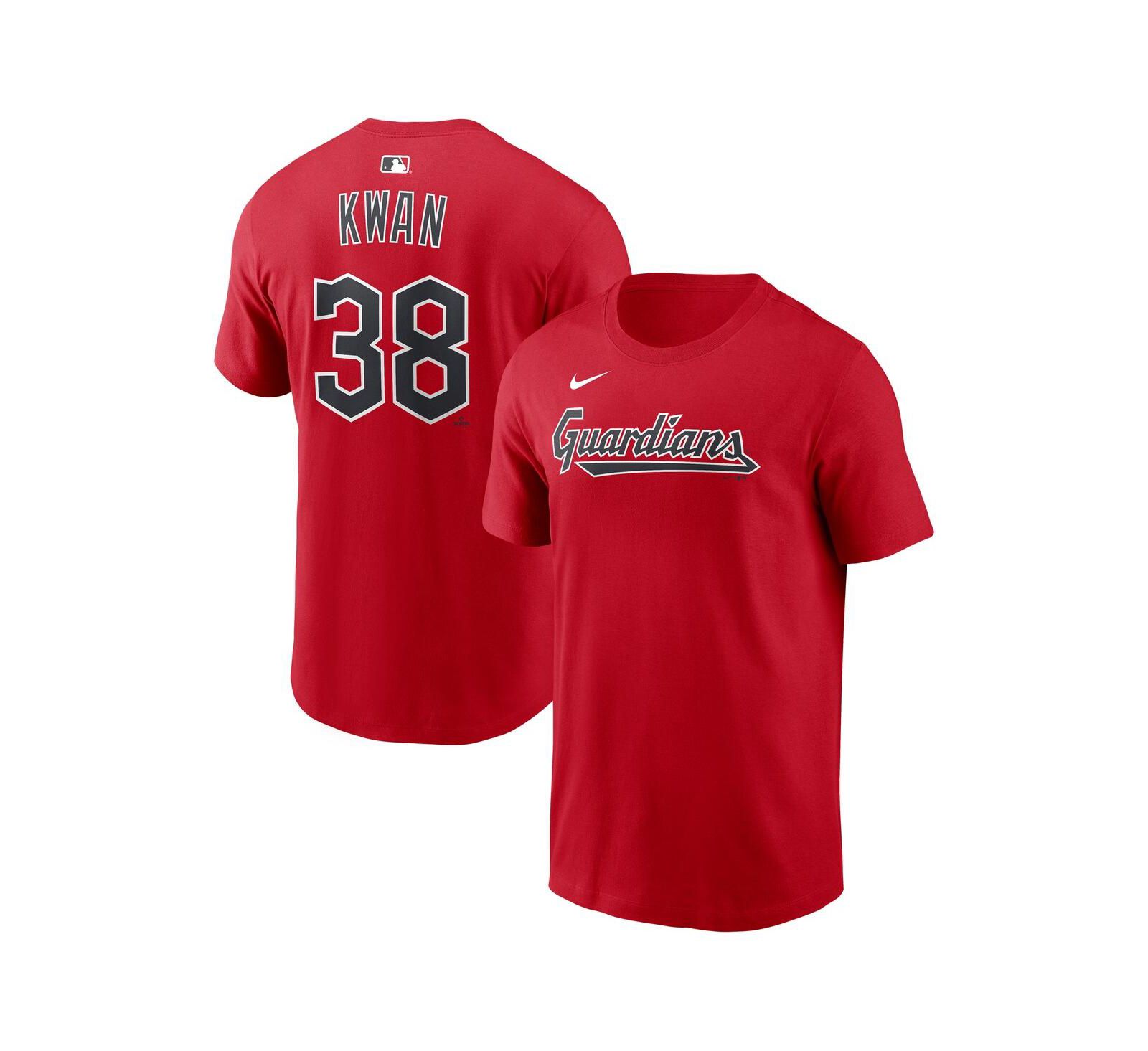 Мужская футболка Nike Steven Kwan Red Cleveland Guardians Name & Number