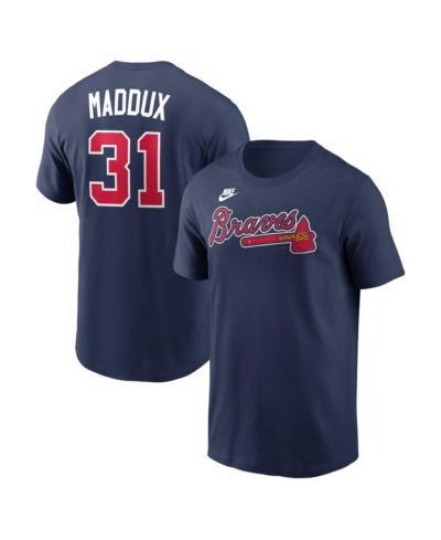 Nike Men's Greg Maddux Navy Atlanta Braves Cooperstown Collection Name & Number T-Shirt