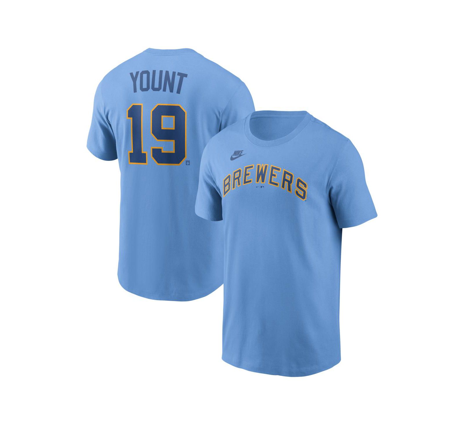 Nike Men's Robin Yount Powder Blue Milwaukee Brewers Cooperstown Collection Name & Number T-Shirt