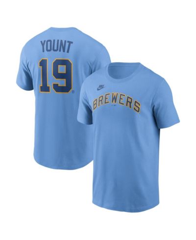 Nike Men's Robin Yount Powder Blue Milwaukee Brewers Cooperstown Collection Name & Number T-Shirt