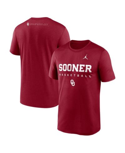 Jordan Men's Crimson Oklahoma Sooners 2025 Courtside Basketball Legend Dri-FIT T-Shirt