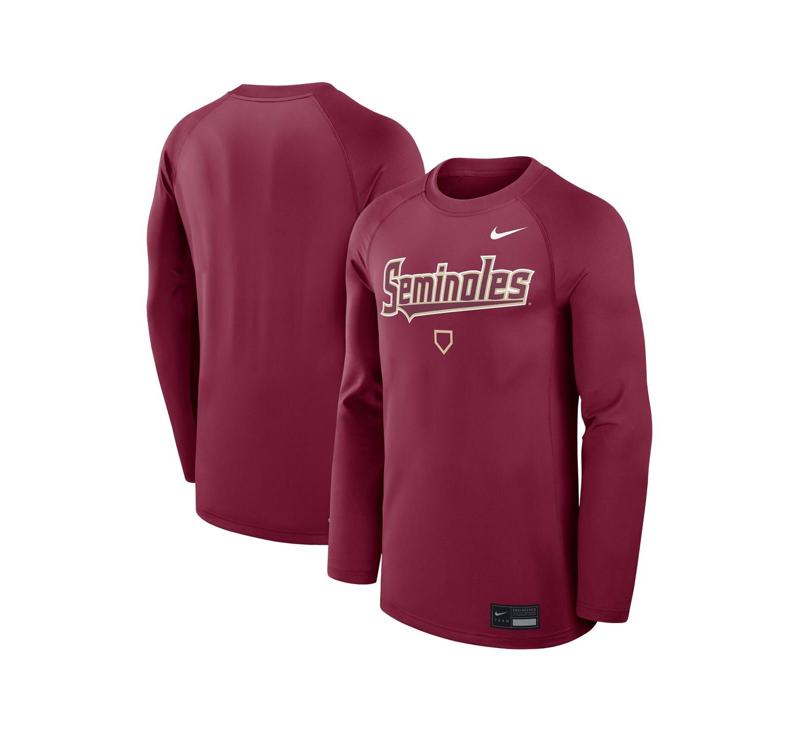 Nike Men's Garnet Florida State Seminoles Dugout Game Time Raglan Dri-FIT Long Sleeve T-Shirt