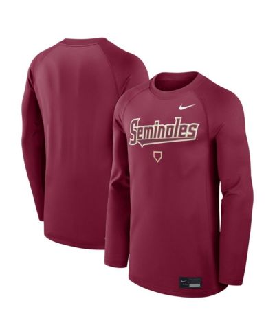 Nike Men's Garnet Florida State Seminoles Dugout Game Time Raglan Dri-FIT Long Sleeve T-Shirt