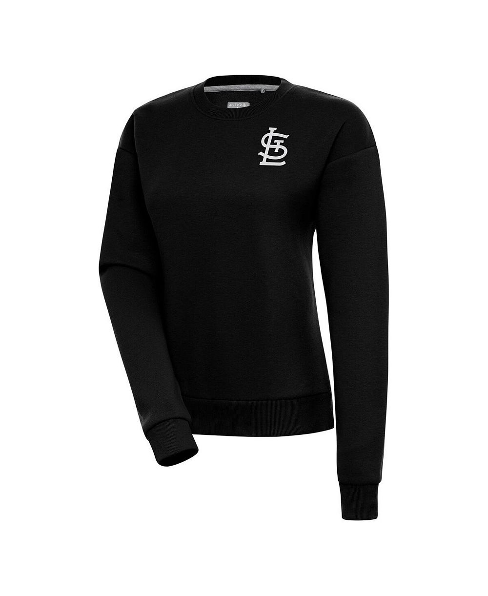 Женская толстовка Antigua St. Louis Cardinals Brushed Metallic Victory Pullover черная