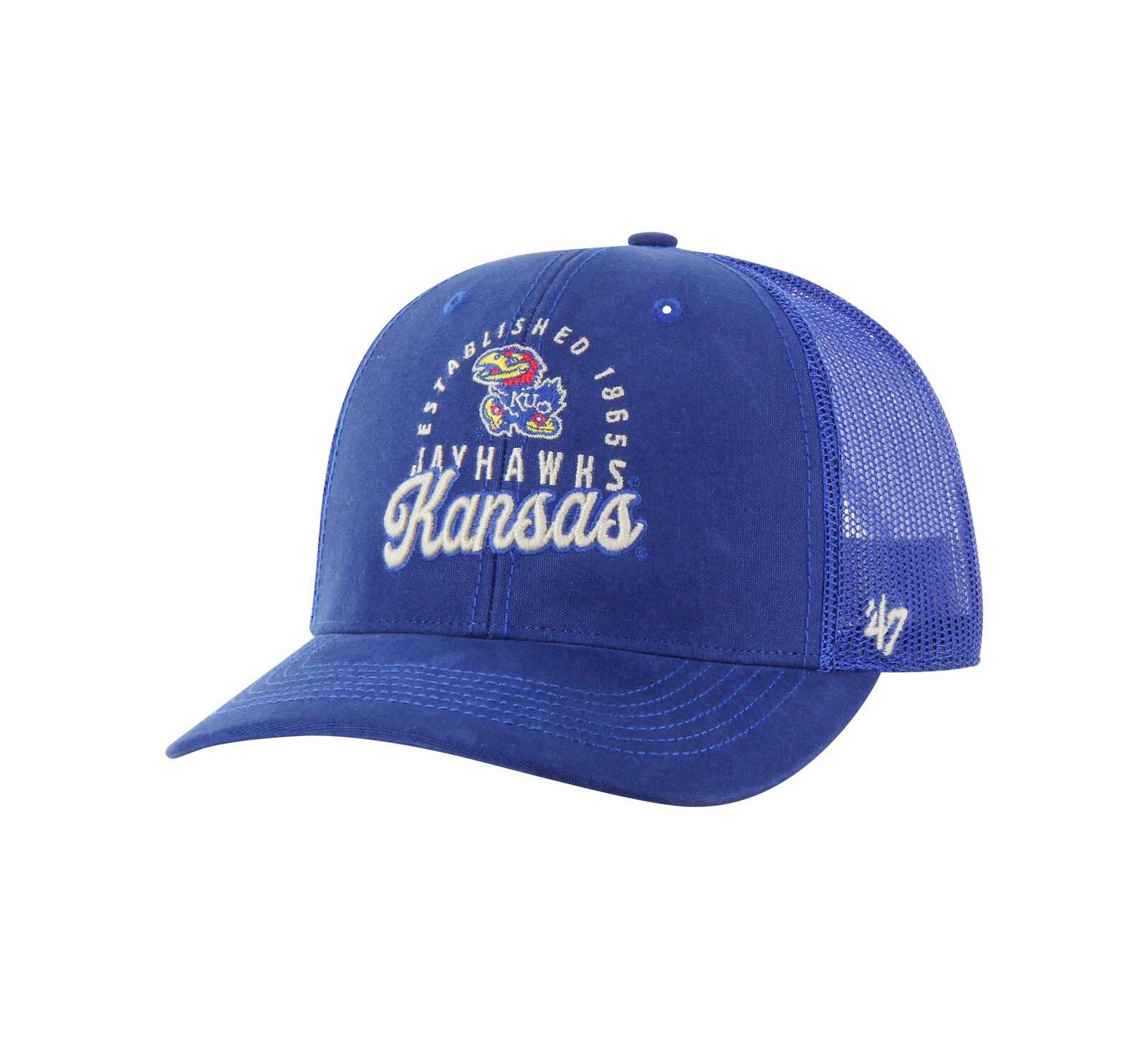 '47 Brand Men's Royal Kansas Jayhawks Pitstop Trucker Adjustable Hat