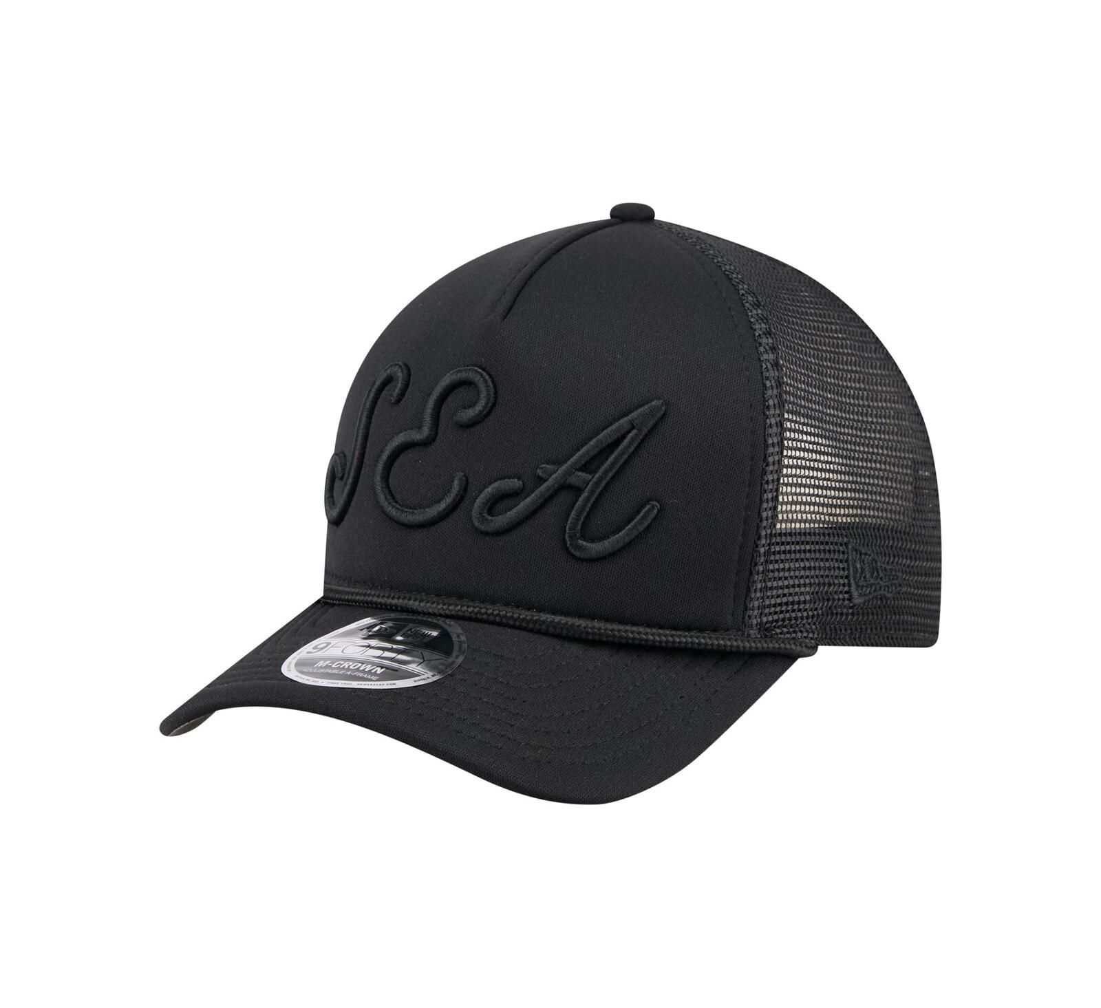 Мужская кепка New Era Black Seattle Mariners City Initial 9FORTY A-Frame M-Crown Adjustable Trucker