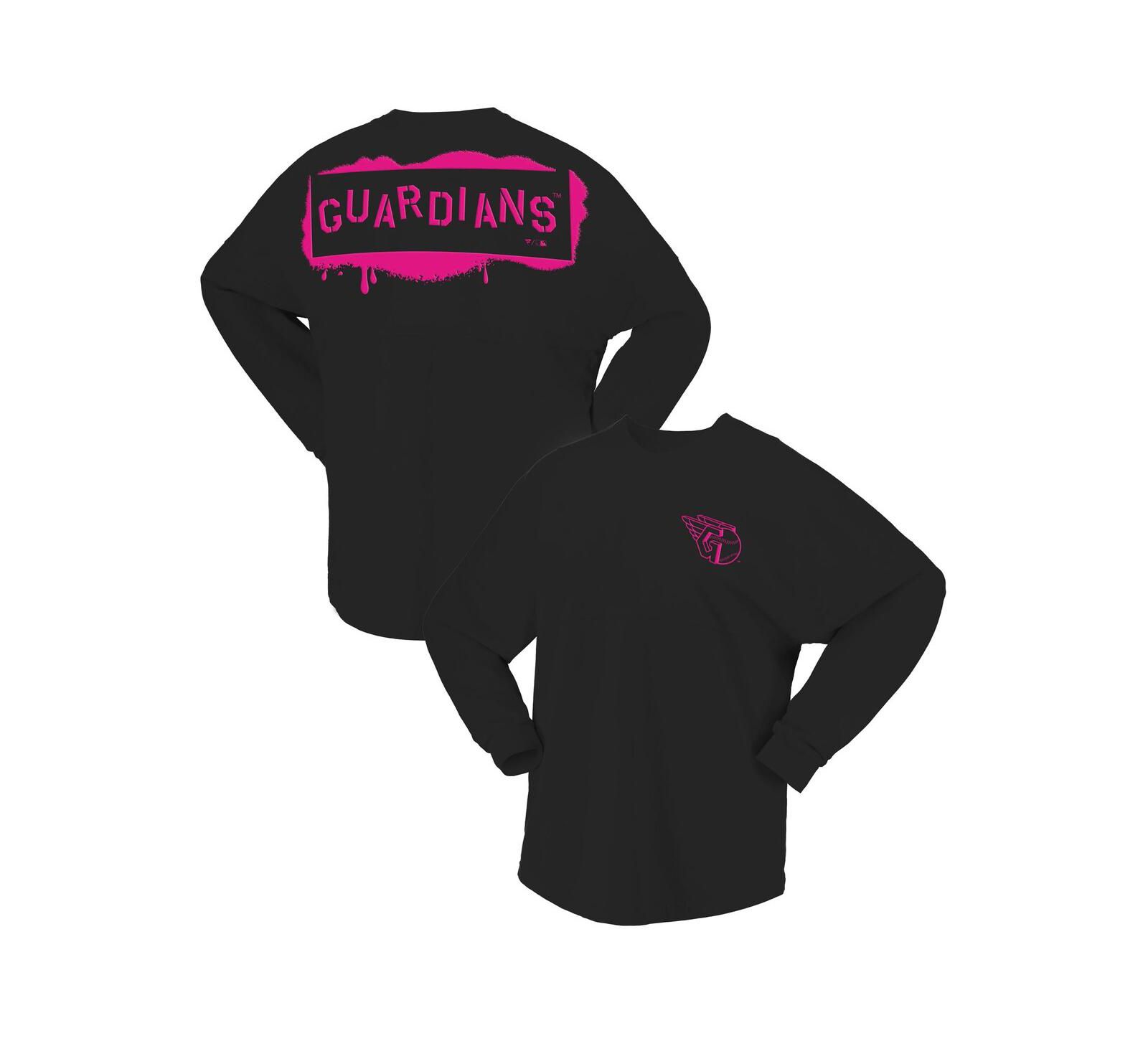 Fanatics Women's Black Cleveland Guardians Neon Jersey Long Sleeve T-Shirt