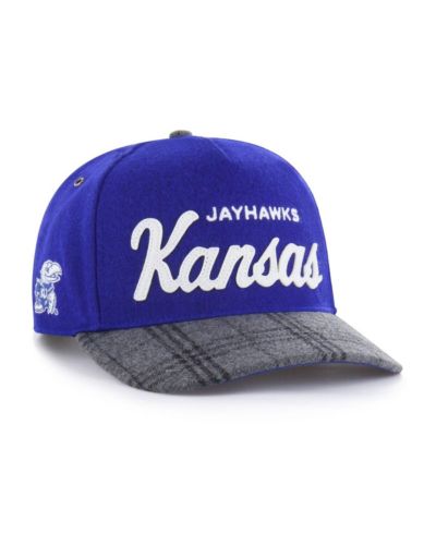 '47 Brand Мужская и женская кепка '47 Brand Royal Kansas Jayhawks Windowpane Plaid Collection Hitch Adjustable