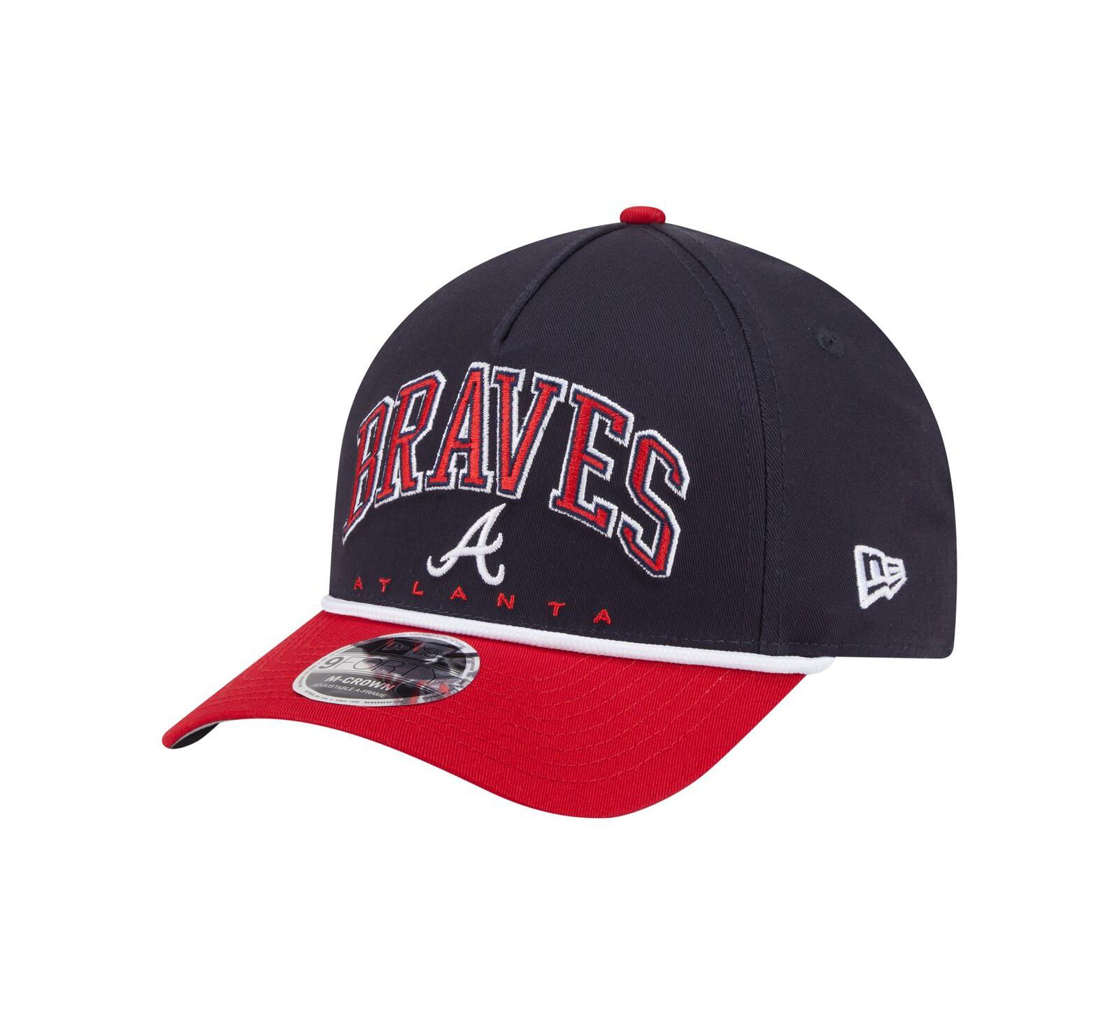 New Era Men's Navy/Red Atlanta Braves Arch 9FORTY A-Frame M-Crown Adjustable Hat