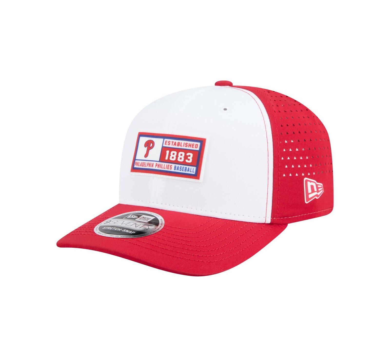 Мужская кепка New Era Philadelphia Phillies с нашивкой, белая/красная, регулируемая