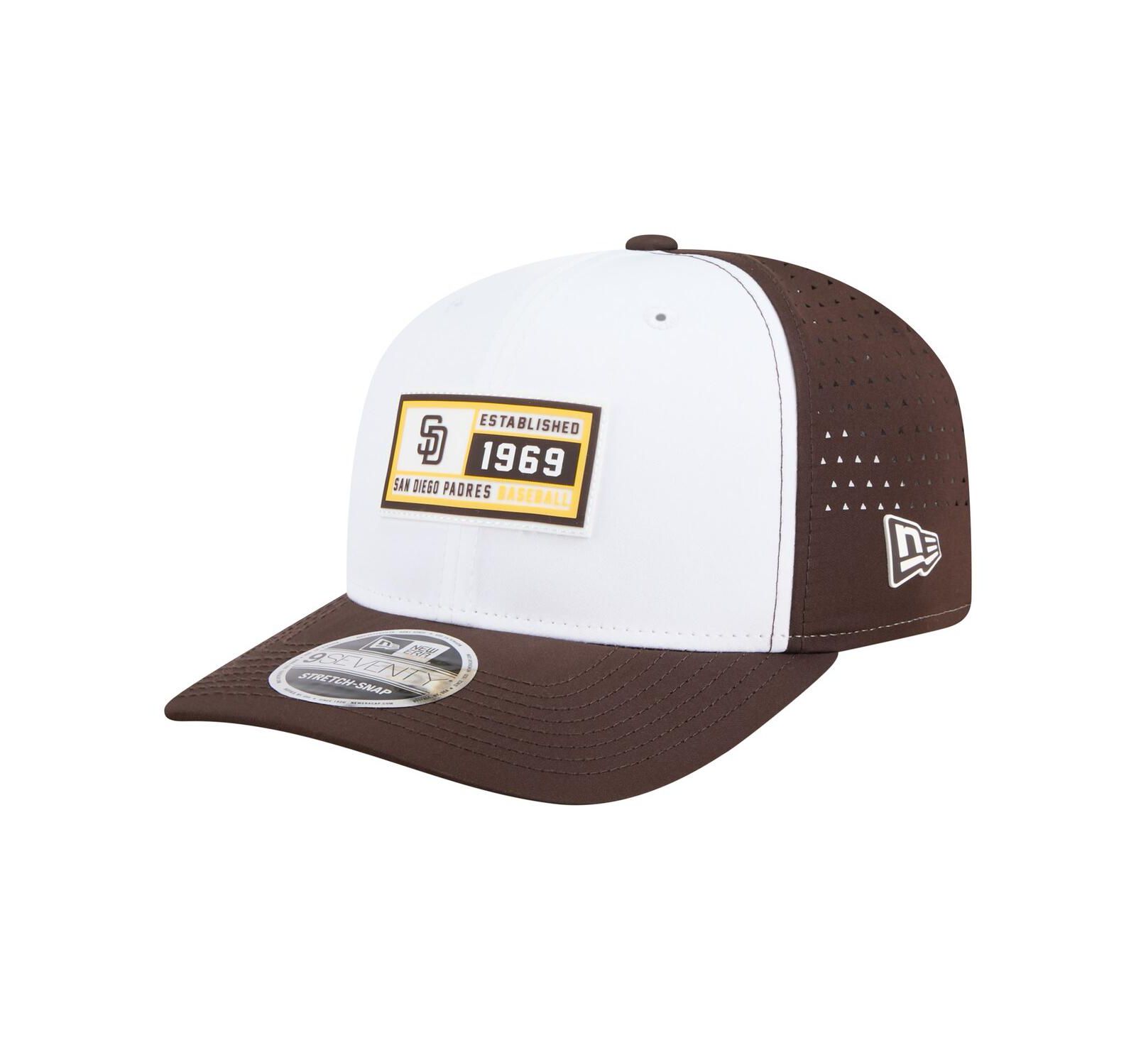 Мужская регулируемая кепка New Era San Diego Padres White/Brown с нашивкой Established Patch
