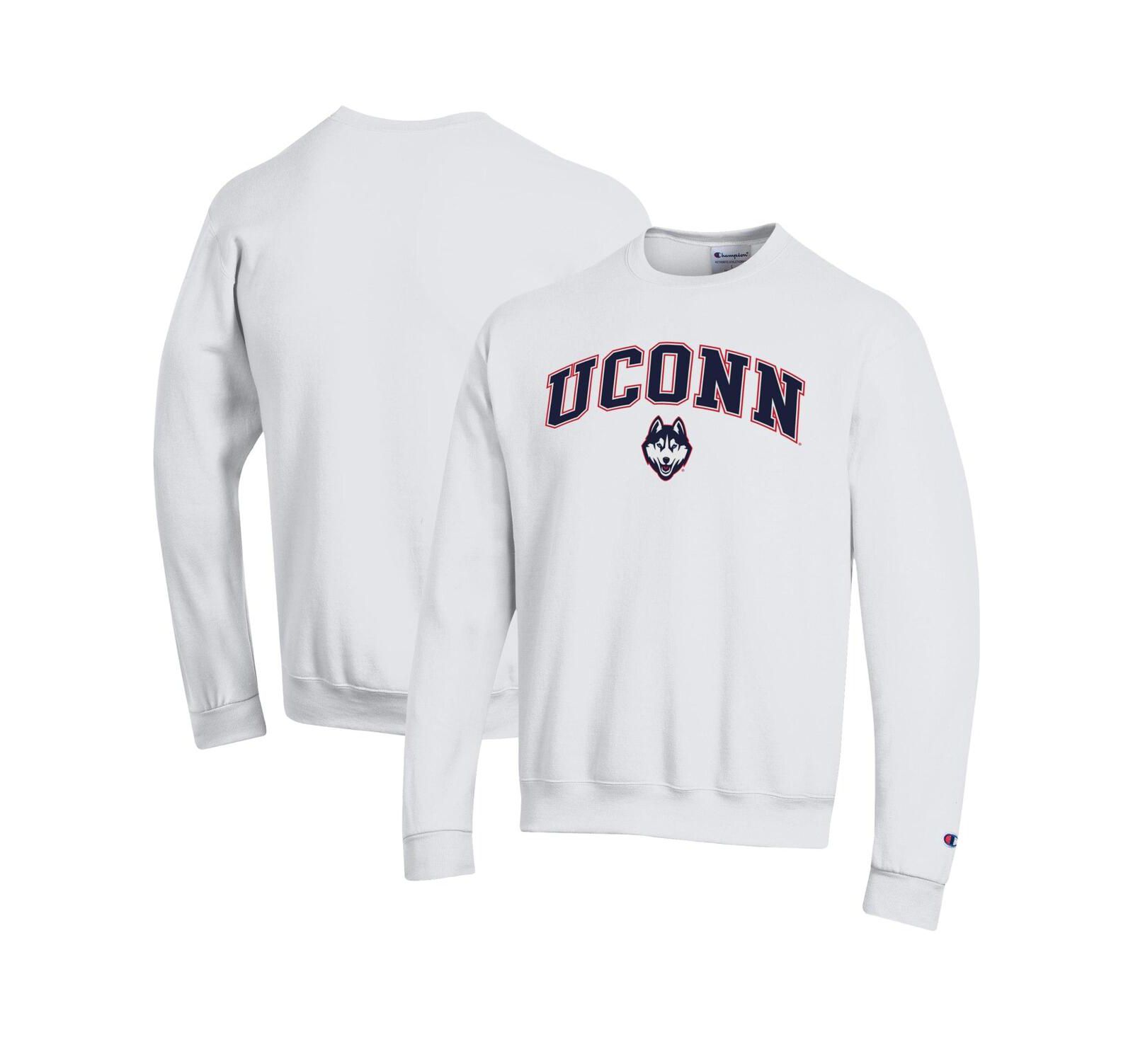 Champion Men's Champion White UConn Huskies Arch Over Logo Pullover Sweatshirt