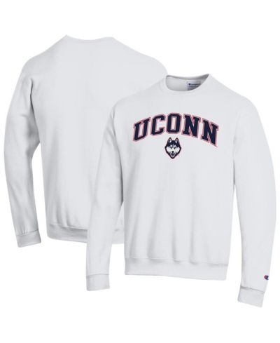 Champion Men's Champion White UConn Huskies Arch Over Logo Pullover Sweatshirt