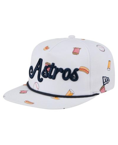 Мужская бейсболка New Era White Houston Astros Team Cheer Rope 19TWENTY Adjustable Hat