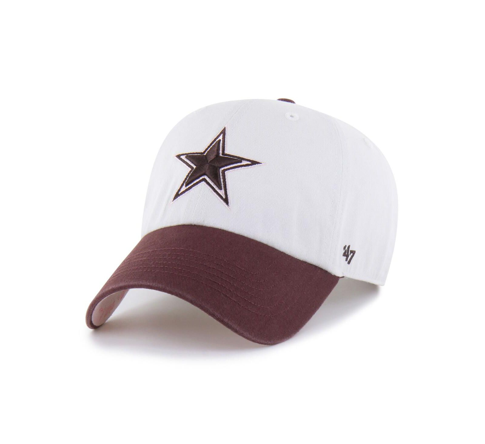 Мужская и женская кепка '47 Brand Stone/Burgundy Dallas Cowboys Love Letter Clean Up Adjustable
