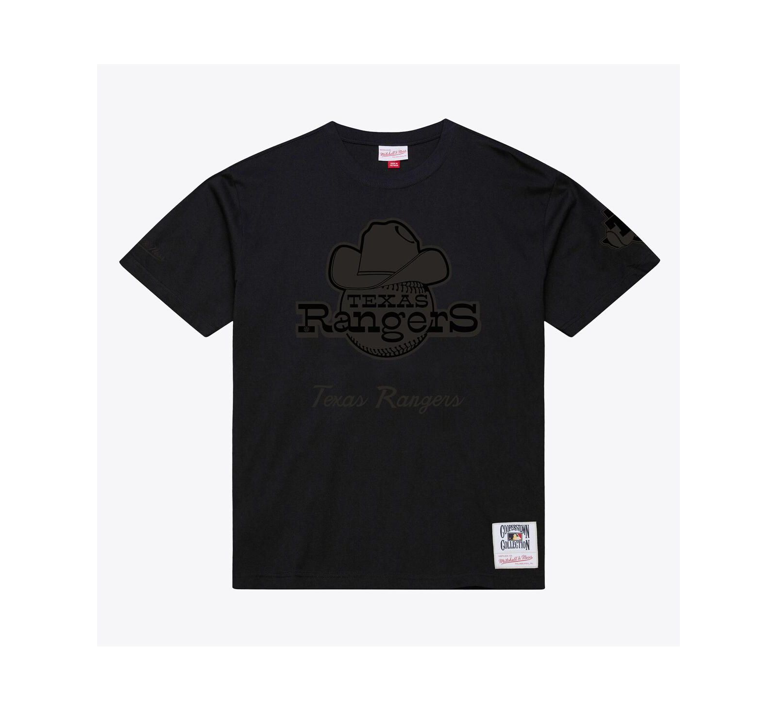 Мужской Mitchell & Ness Black Texas Rangers Cooperstown Collection Phantom T-Shirt