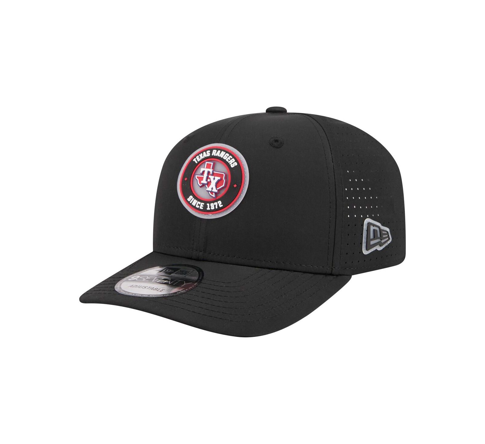 New Era Men's Black Texas Rangers Circle 9SEVENTY Adjustable Hat