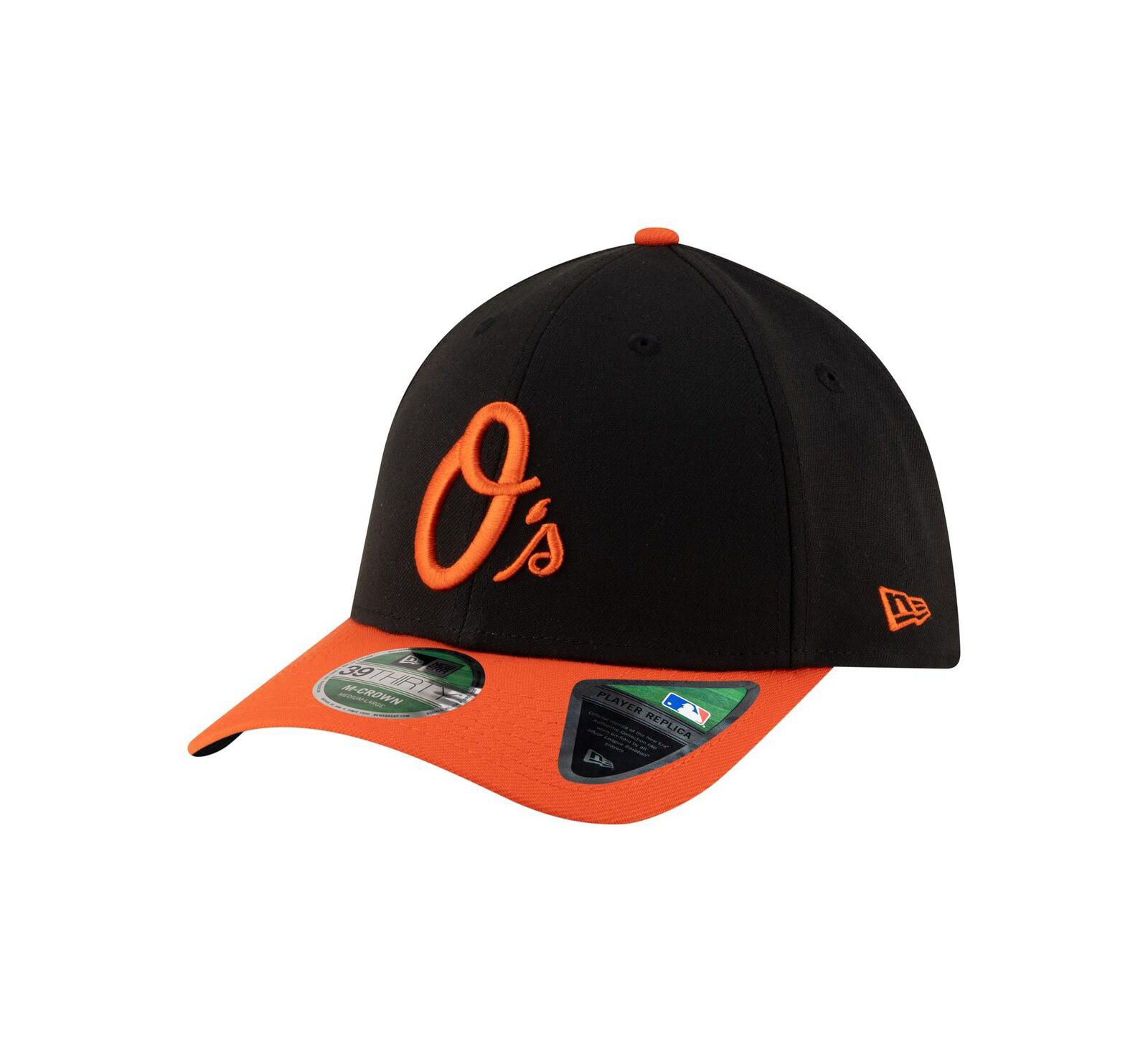 New Era Men's Black Baltimore Orioles Alternate Player Replica 39THIRTY M-Crown Flex Hat