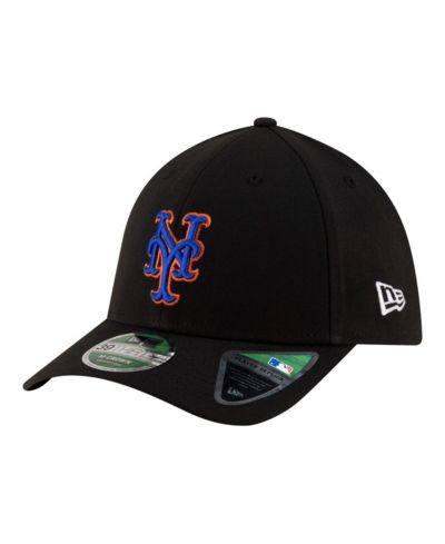New Era Men's Black New York Mets Alternate Player Replica 39THIRTY M-Crown Flex Hat