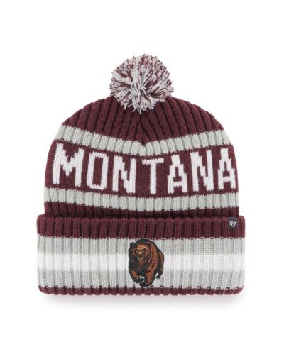 Мужская вязаная шапка '47 Brand Montana Grizzlies с помпоном, бордовая