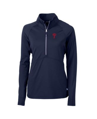 Женский джемпер Cutter & Buck Navy Philadelphia Phillies Adapt Eco Knit Stretch Half-Zip Pullover Top