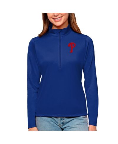Женский пуловер Antigua Philadelphia Phillies Tribute Quarter-Zip, королевский синий