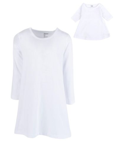 Детское хлопковое платье Leveret Little Girls 6-14 Matching Doll Long Sleeve A-Line