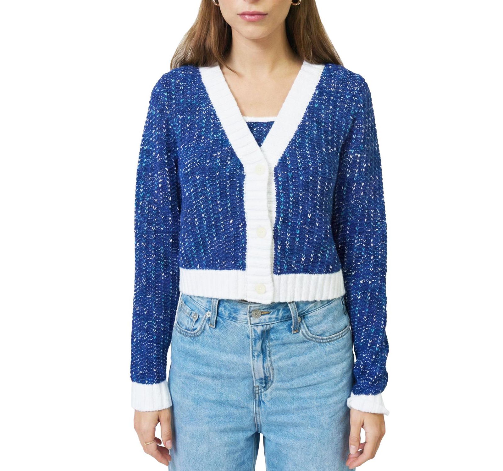 Central Park West Женский Allie Cropped Chunky Cardigan