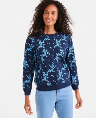 Style & Co Women's Printed Crewneck Sweatshirt, Macy's Exclusive