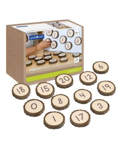 Kaplan Early Learning Magnetic Wood Cookie Counters, Number Recognition, 21-Piece Set, Ages 18 Months+