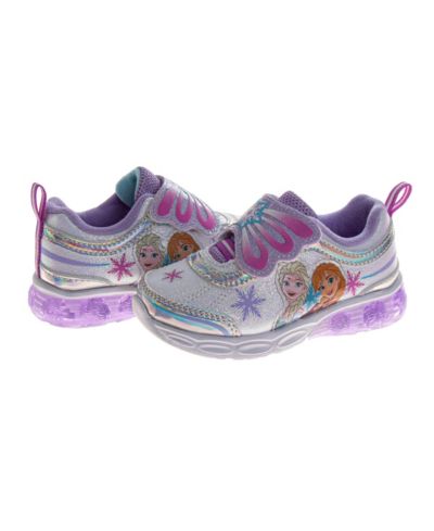 Disney Frozen Sneakers for Girls Glitter Comfortable Adjustable Strap (Toddler / Little Kids)