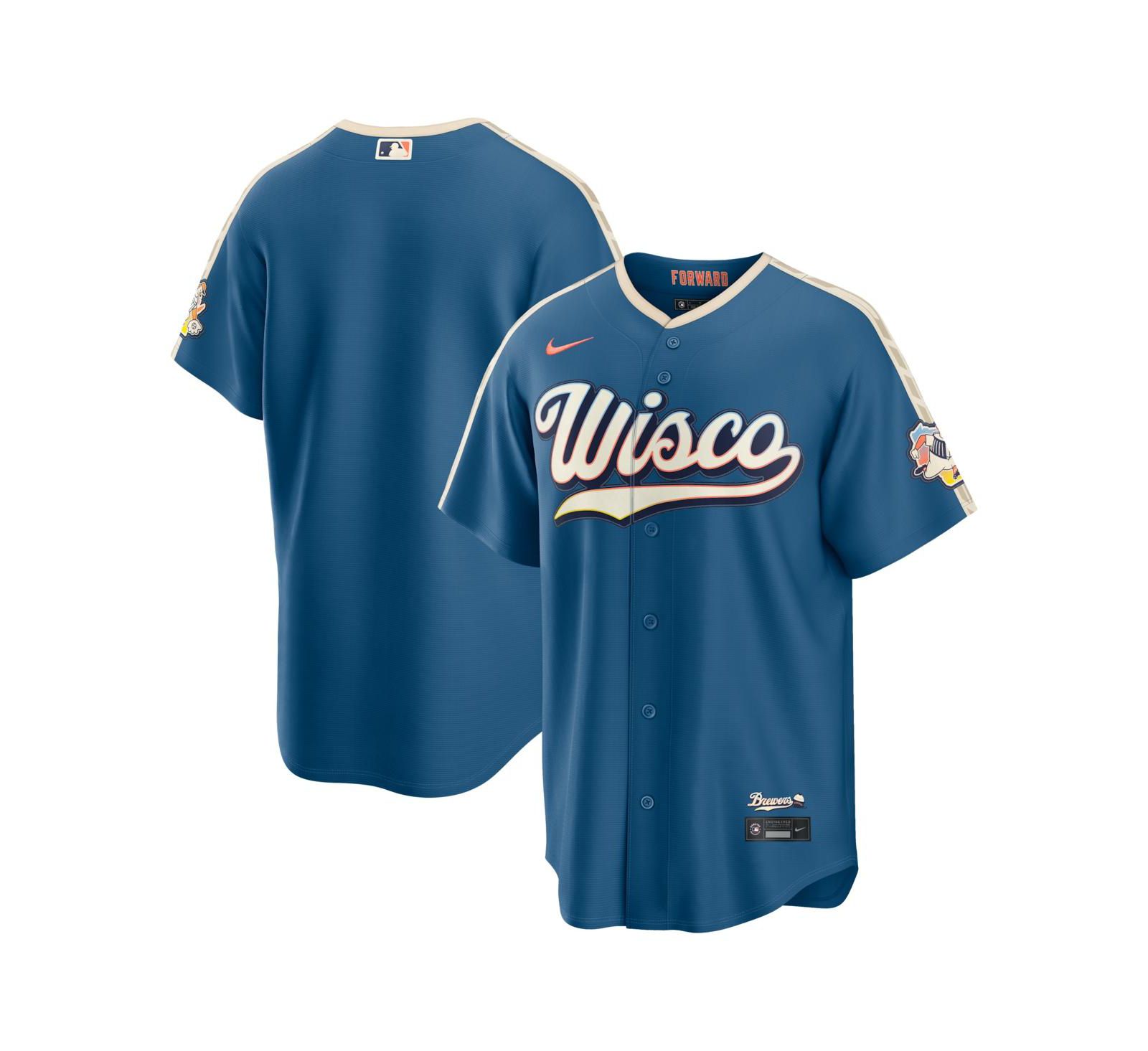 Джерси Nike Men's Mineral Blue Milwaukee Brewers 2026 City Connect Stadium