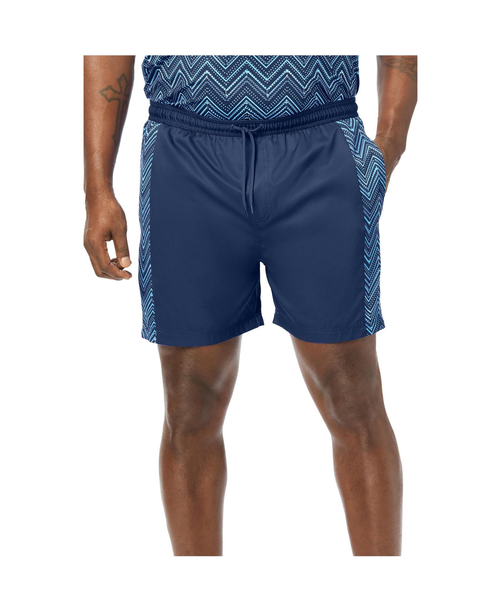 KingSize Men's Contrast Swim Shorts With Super Stretch Liner
