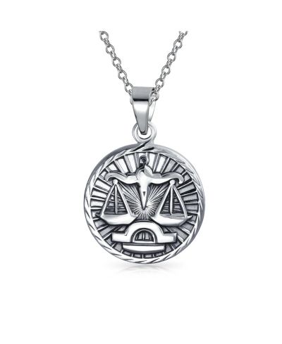 Подвеска-медальон Bling Jewelry Astrology Zodiac Symbol Libra Sign 925 Sterling Silver